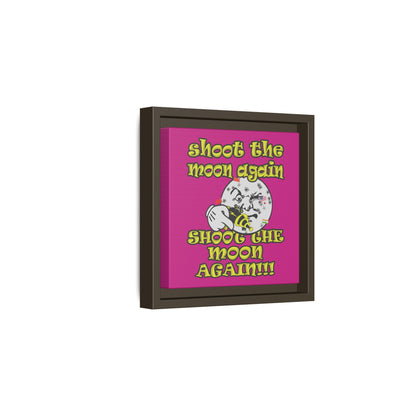 shoot the moon again - framed canvas art (pink)