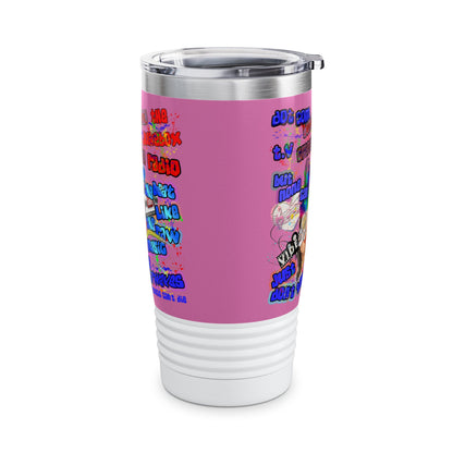 drop the beat - Ringneck Tumbler, 20oz (light pink)