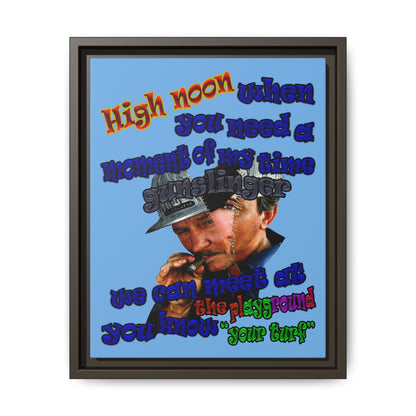high noon - framed canvas art (light blue)