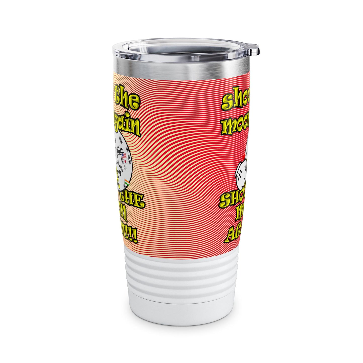 shoot the moon again - Ringneck Tumbler, 20oz (yellow-orange wave)