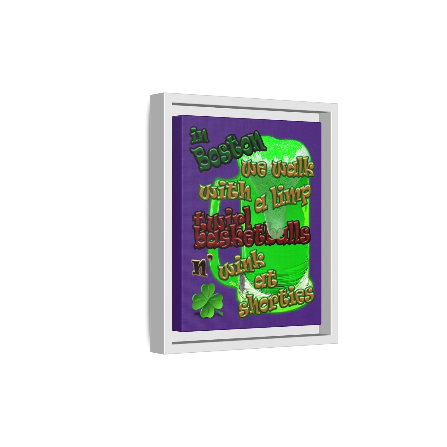 celtics logo - framed canvas art (purple)