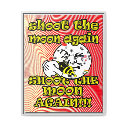 shoot the moon again - framed canvas art (yellow-orange wave)