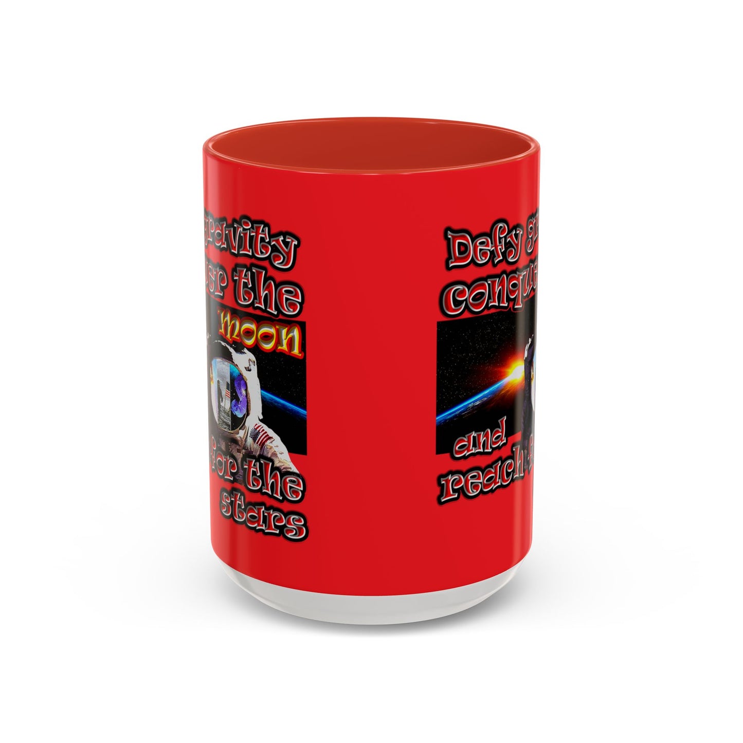 defy conquer reach - Accent Mug (red)