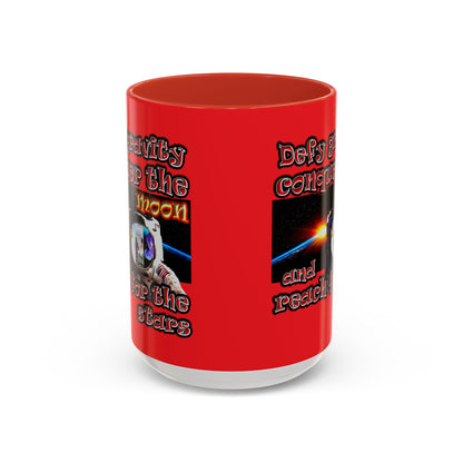 defy conquer reach - Accent Mug (red)