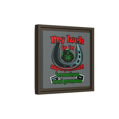 my luck - framed canvas art (dark grey)