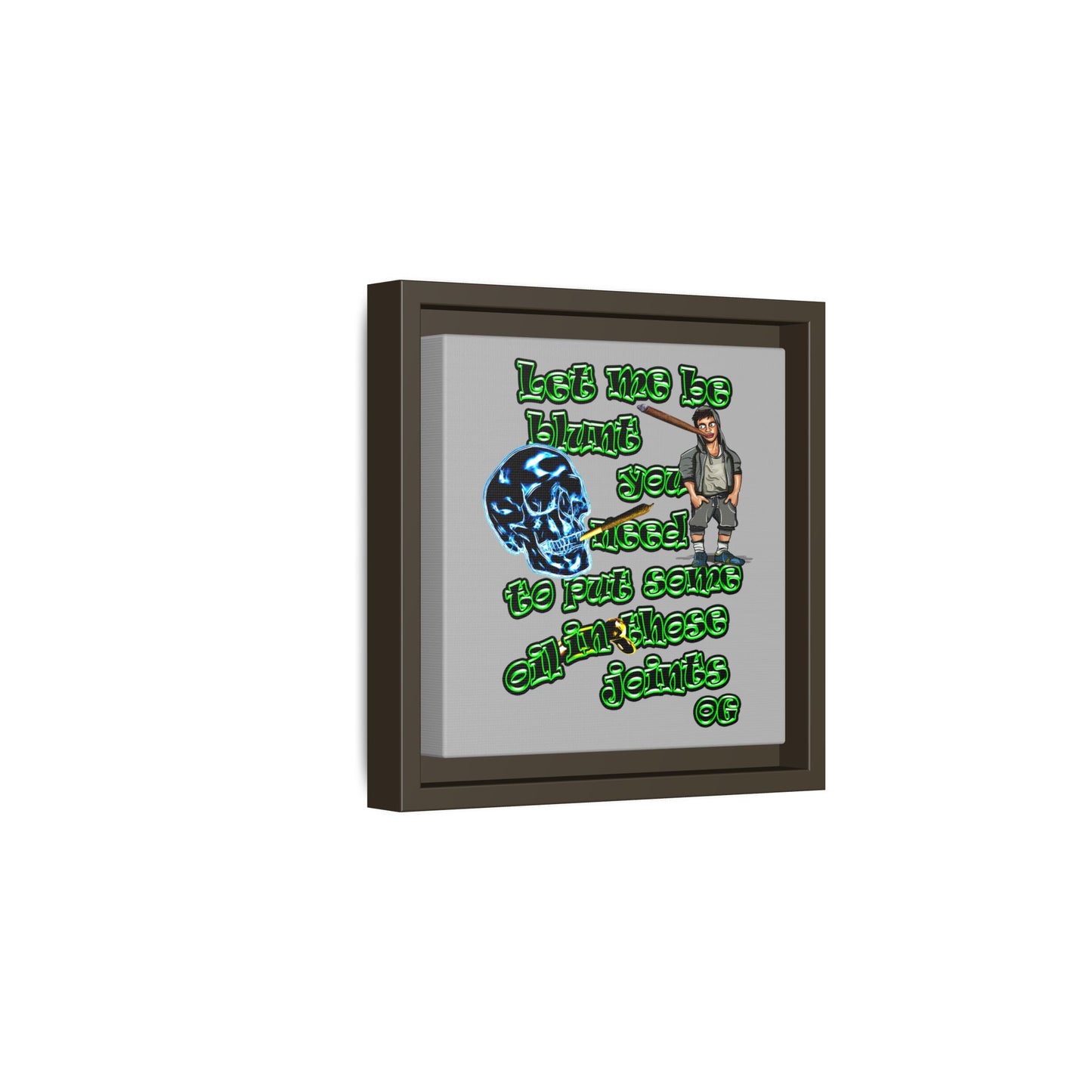 og - framed canvas art (light grey)