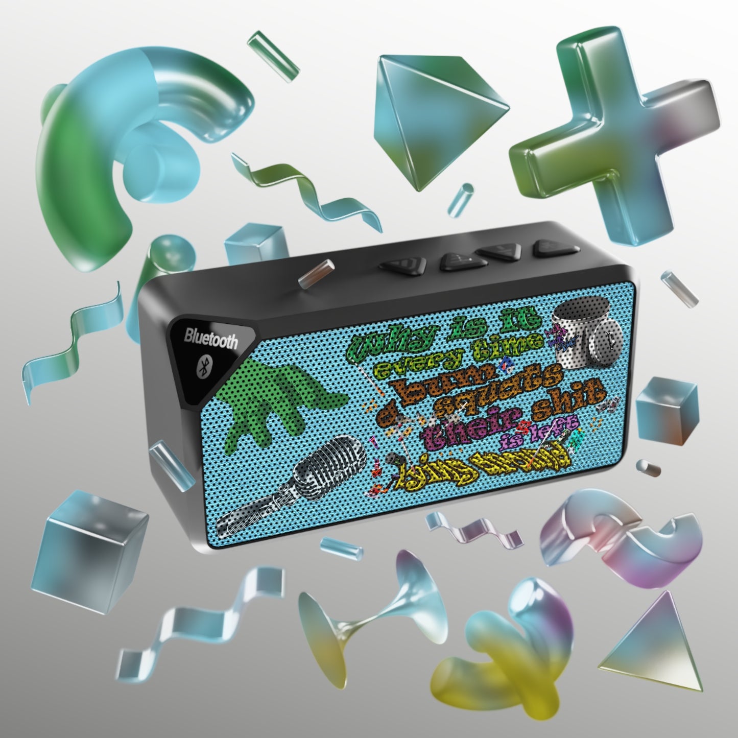 the bum's shit - Jabba Bluetooth Speaker (faded blue)