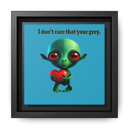 I don't care that your grey - framed canvas art (turquoise)