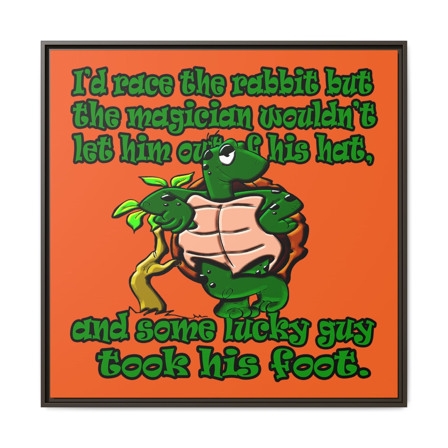 turtle race - framed canvas art (orange)