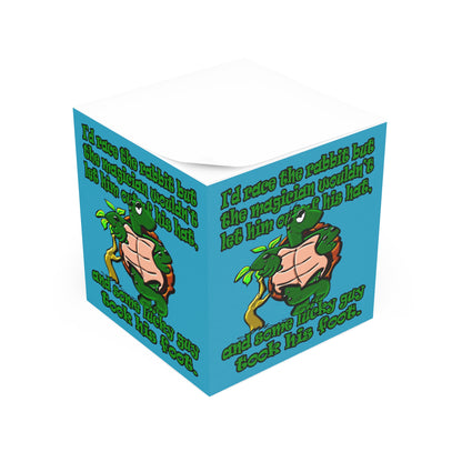 turtle race - note cube (turquoise)