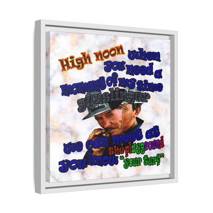 high noon - framed canvas art (white marble)