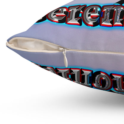 em cee squared - Spun Polyester Square Pillow - (light blue-pink wave)