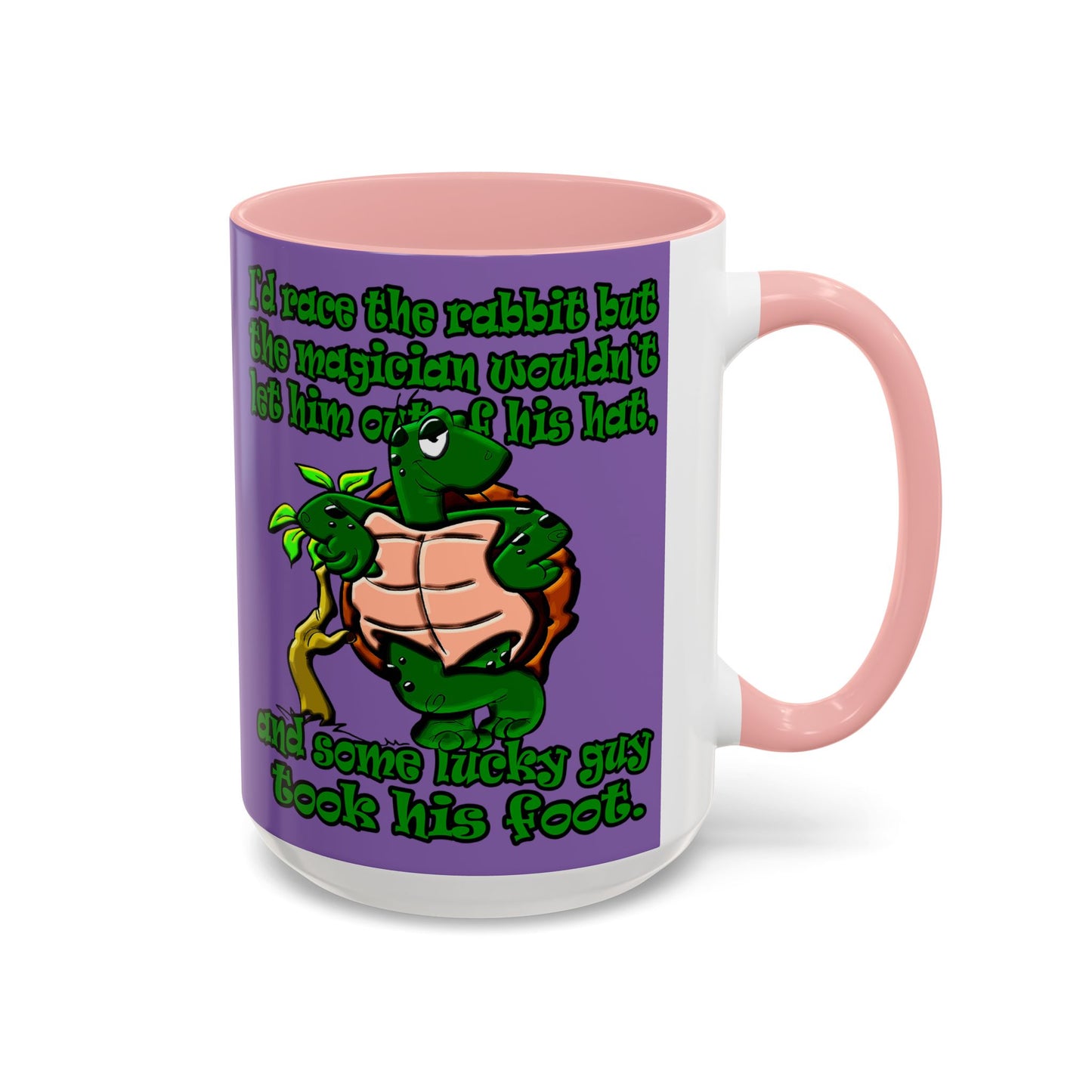 turtle race - Accent Mug (light purple)