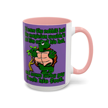 turtle race - Accent Mug (light purple)