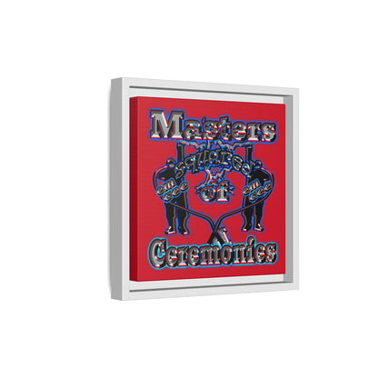 em cee squared - framed canvas art (dark red)