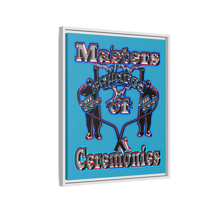 em cee squared - framed canvas art (turquoise)