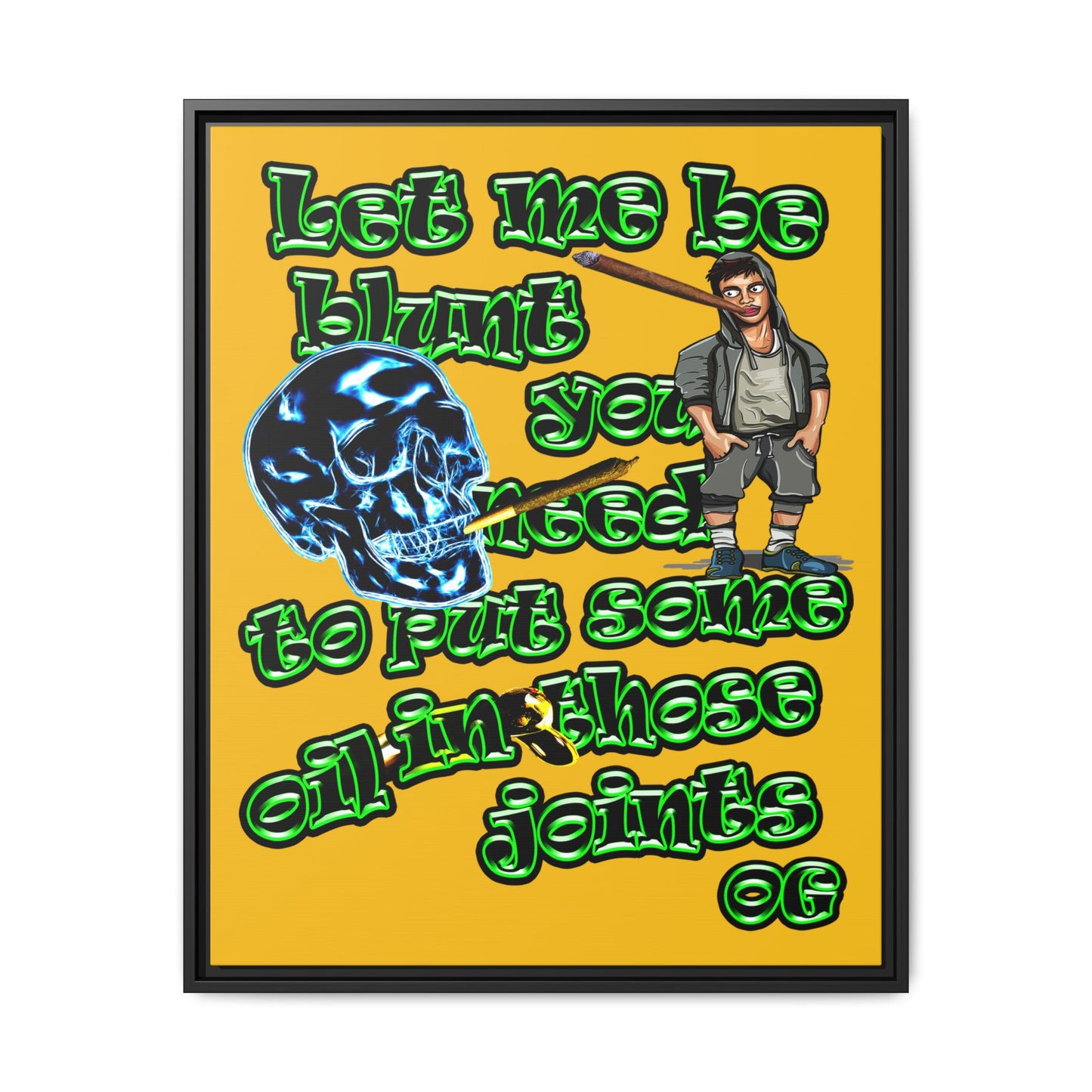 og - framed canvas art (yellow)