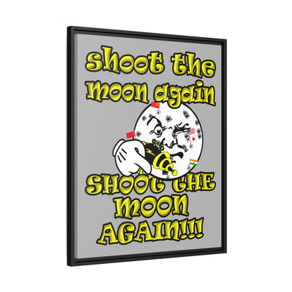 shoot the moon again - framed canvas art (light grey)