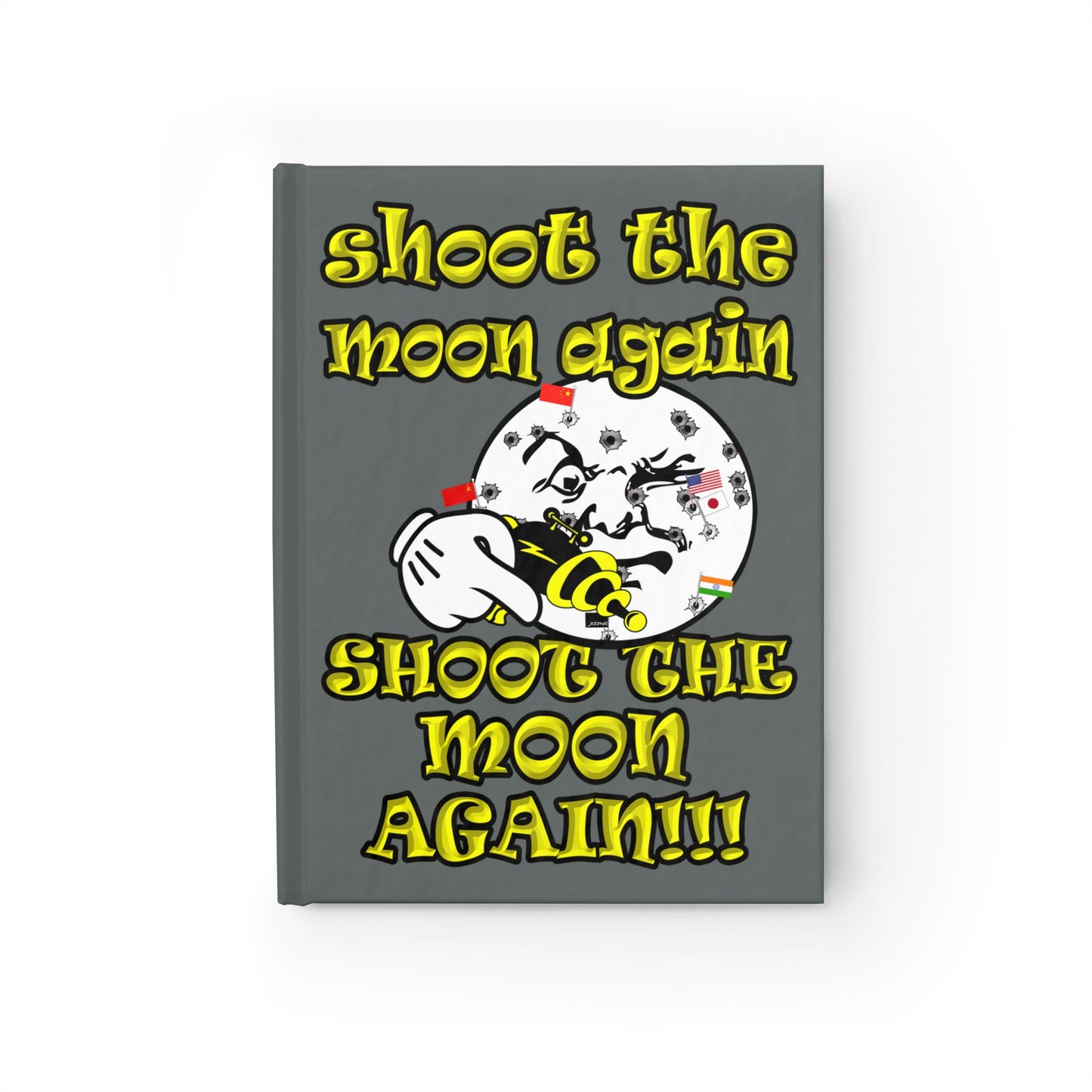 shoot the moon again - journal-lined (dark grey)