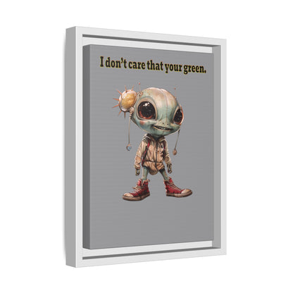 I don't care that your green - framed canvas art (grey)