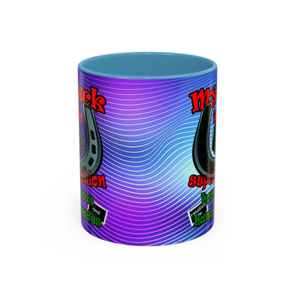 my luck - Accent Mug (purple wave)