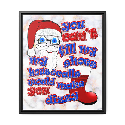 santa's shoes - framed canvas art (white marble)