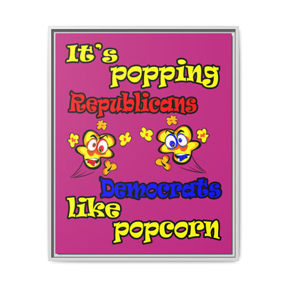 popping like popcorn - framed canvas art (pink)