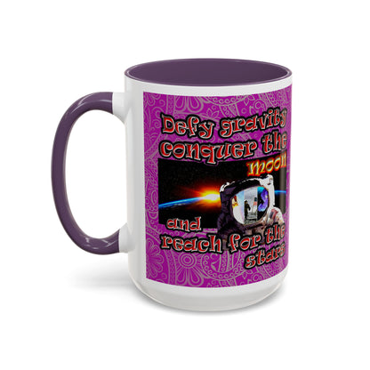 defy conquer reach - Accent Mug (pink swirl)