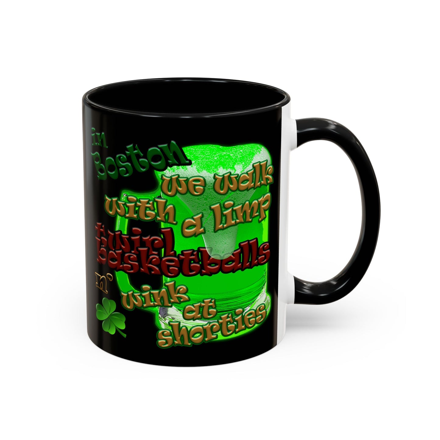 celtics logo - Accent Mug (black)
