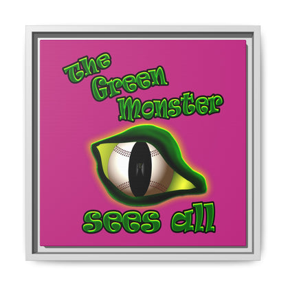 green monster - framed canvas art (pink)