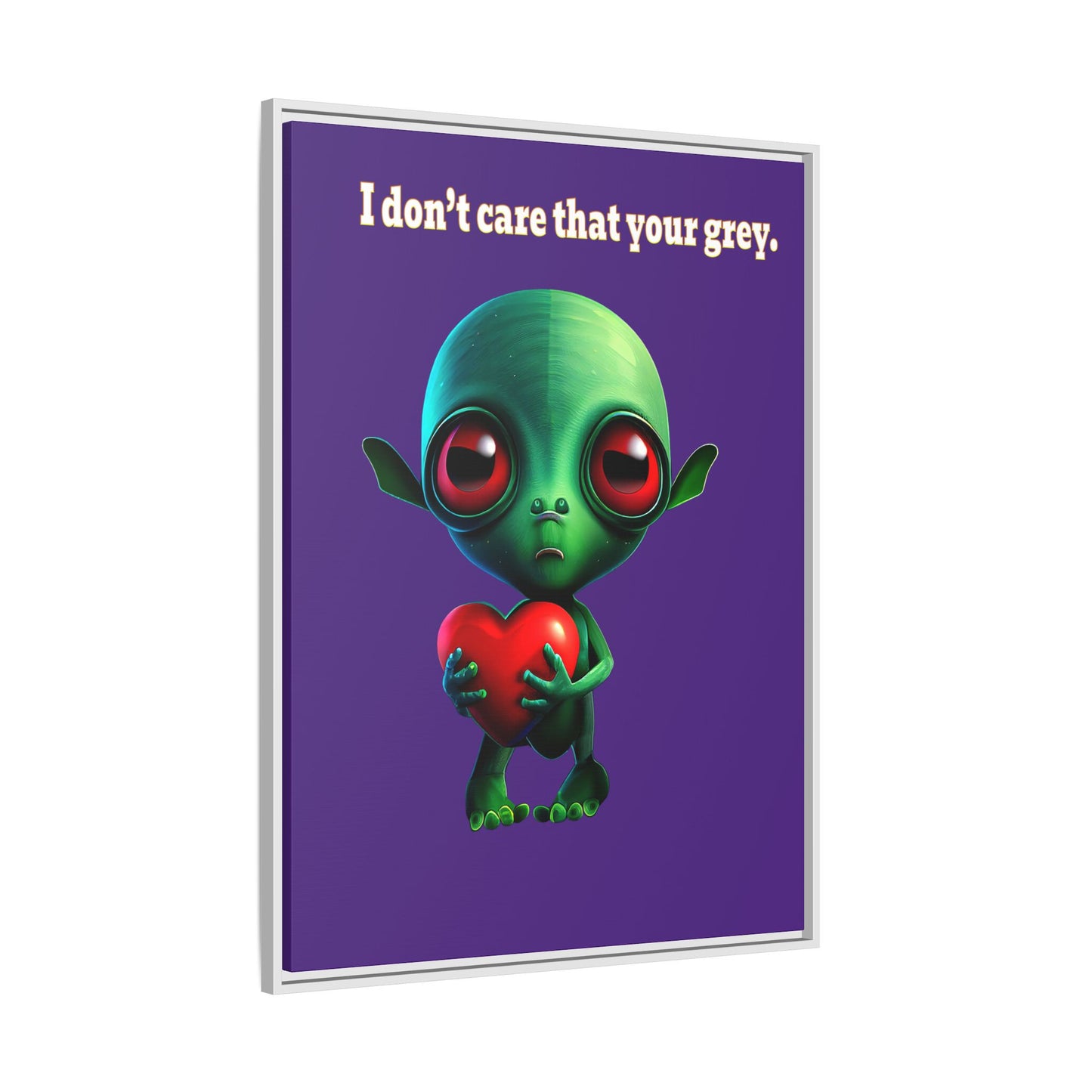 I don't care that your grey - framed canvas art (purple)