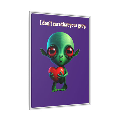 I don't care that your grey - framed canvas art (purple)