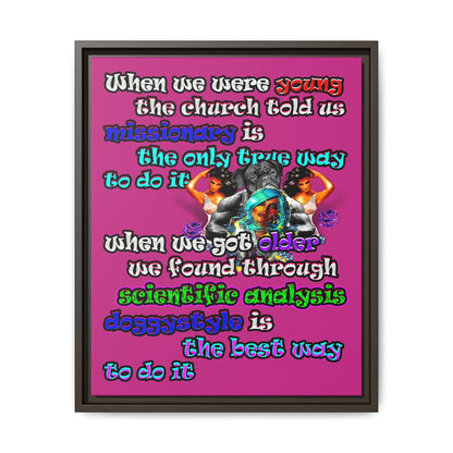 doggystyle - framed canvas art (pink)