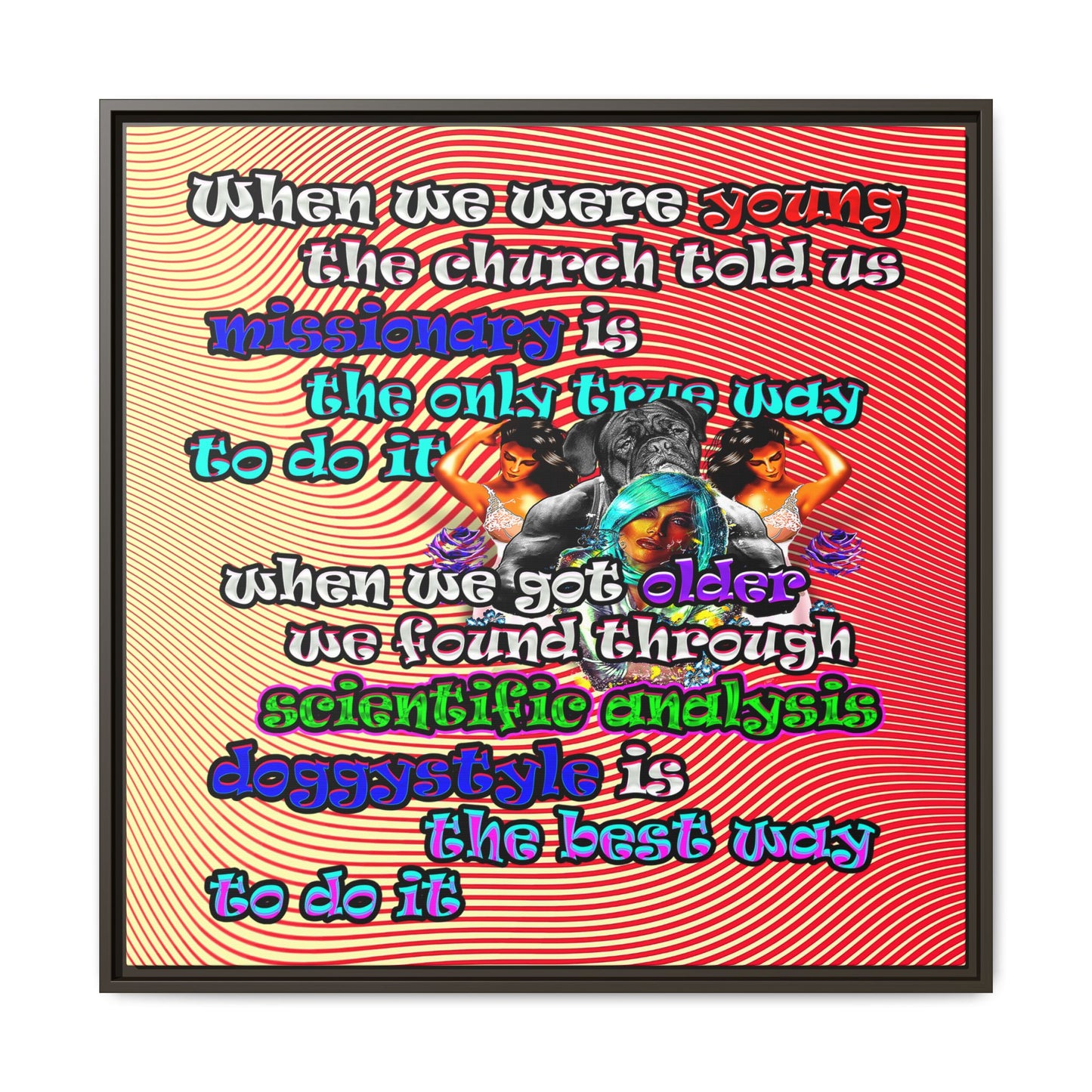 doggystyle - framed canvas art (yellow-orange wave)