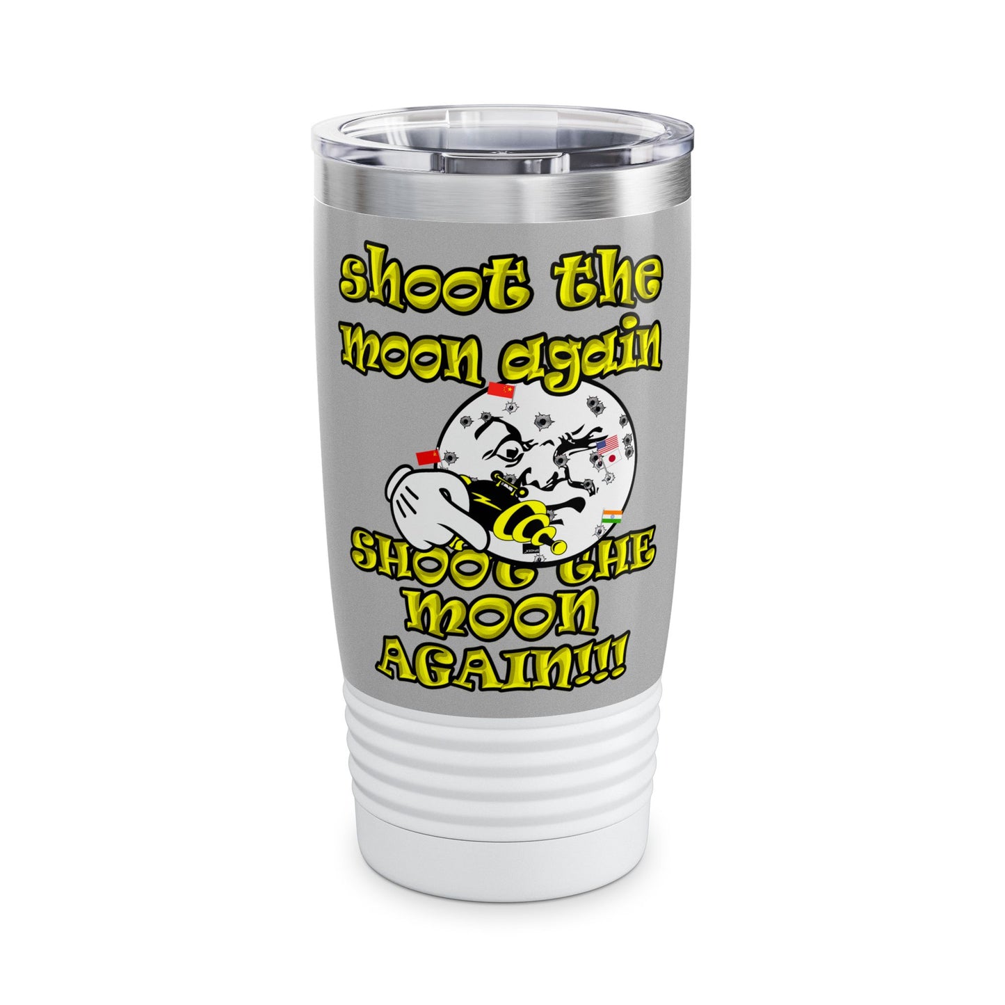 shoot the moon again - Ringneck Tumbler, 20oz (light grey)