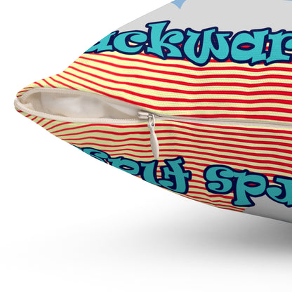 shoot for the stars - Spun Polyester Square Pillow - (yellow-orange wave)