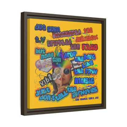 drop the beat - framed canvas art (yellow)
