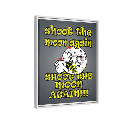 shoot the moon again - framed canvas art (grey-light grey)