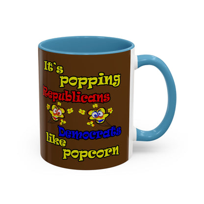 popping like popcorn - Accent Mug (brown)