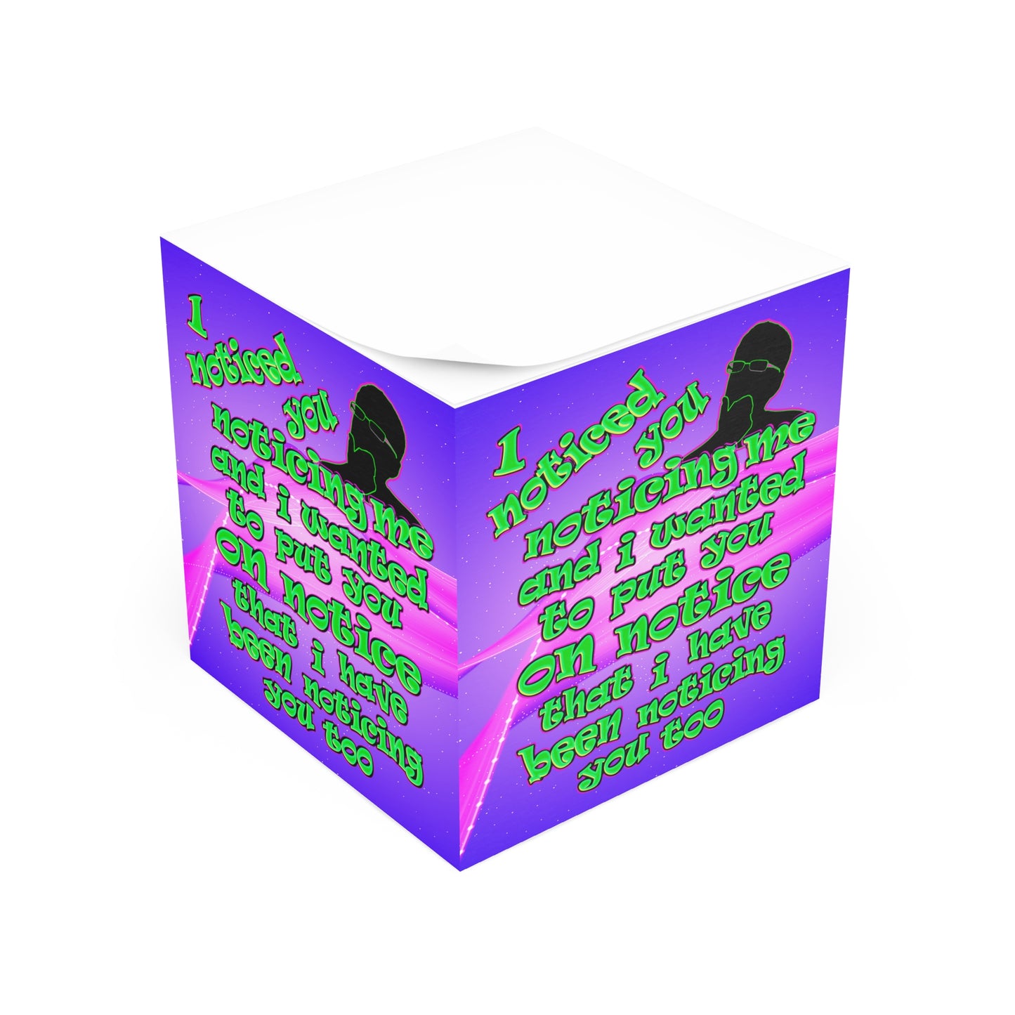 noticed you noticing - note cube (purple-pink wave)