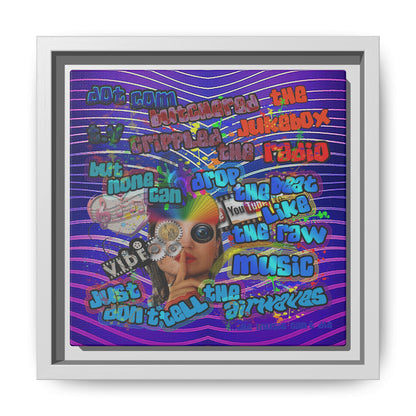drop the beat - framed canvas art (purple wave)