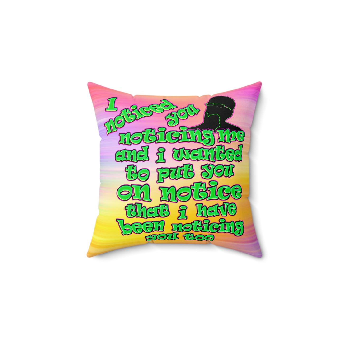noticed you noticing - Faux Suede Square Pillow - (color blur)