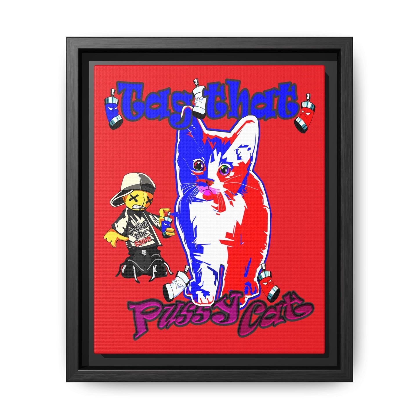 tag that - framed canvas art (red)