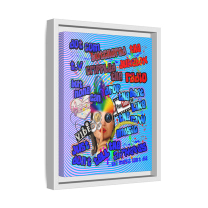 drop the beat - framed canvas art (light blue-purple wave)