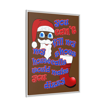 santa's shoes - framed canvas art (brown)