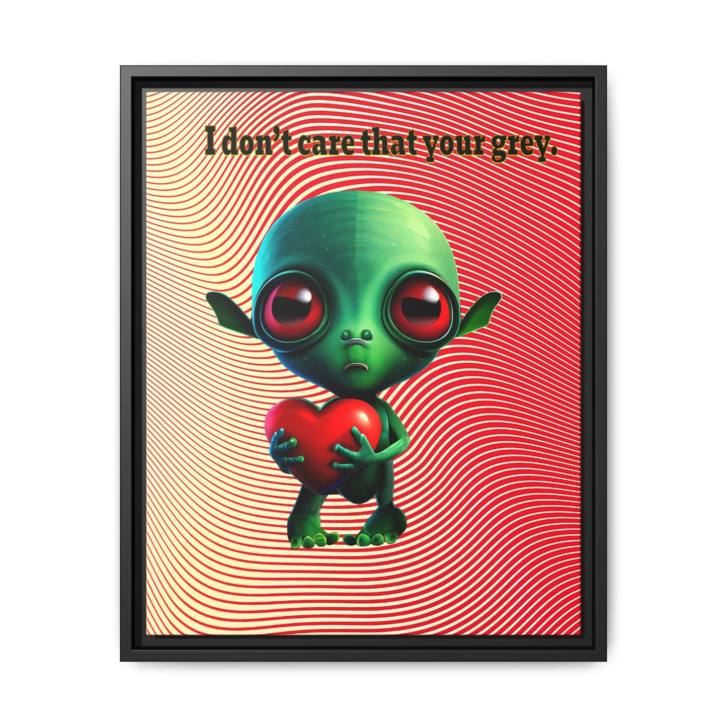 I don't care that your grey - framed canvas art (yellow-orange wave)
