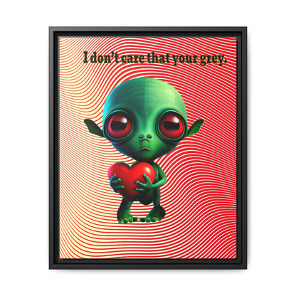 I don't care that your grey - framed canvas art (yellow-orange wave)