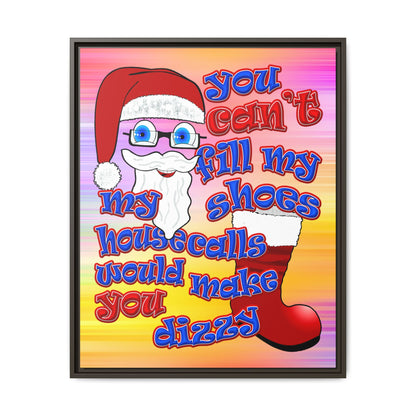 santa's shoes - framed canvas art (color blur)