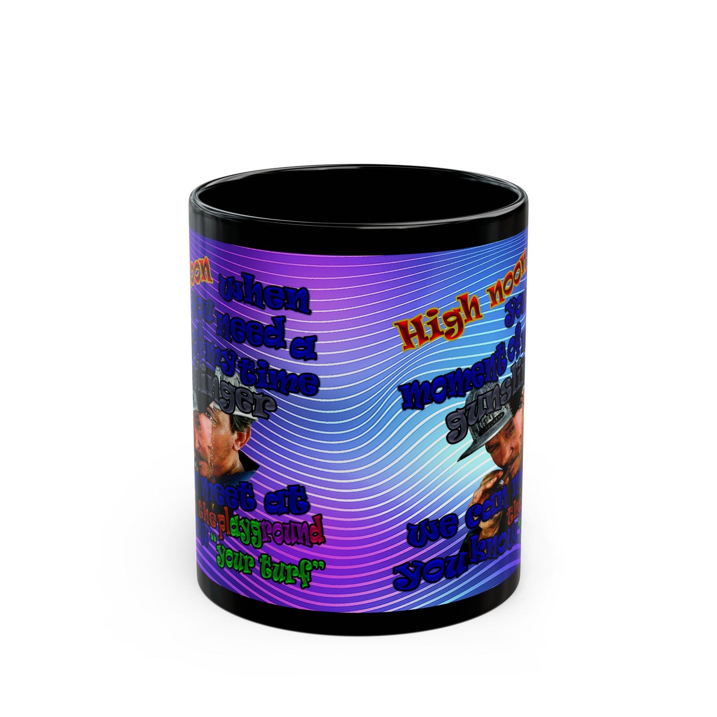 high noon - Black Mug (purple wave)