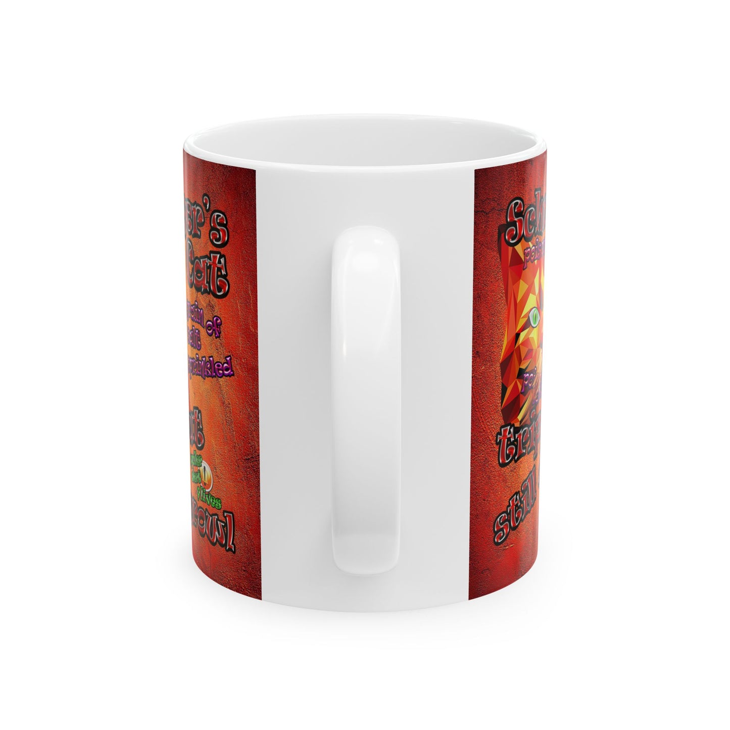 schrodinger's cat - White Mug (burnt orange)